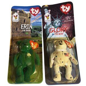 1997 VTG Lot of 2 McDonald's Corp TY Beanie Babies Erin & Glory The Bear Dolls